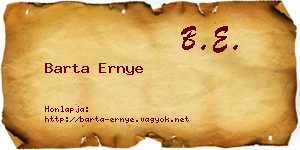 Barta Ernye névjegykártya